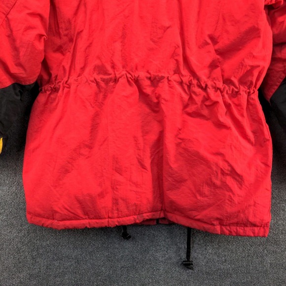 Marlboro Country Store Men's Down Hooded Puffer Jacket Red Medium Vintage - Picture 10 of 16